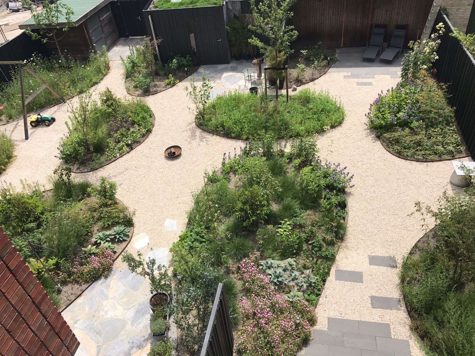 Tuinontwerp Le Far West - De drie tuinen samen vormen samen één geheel